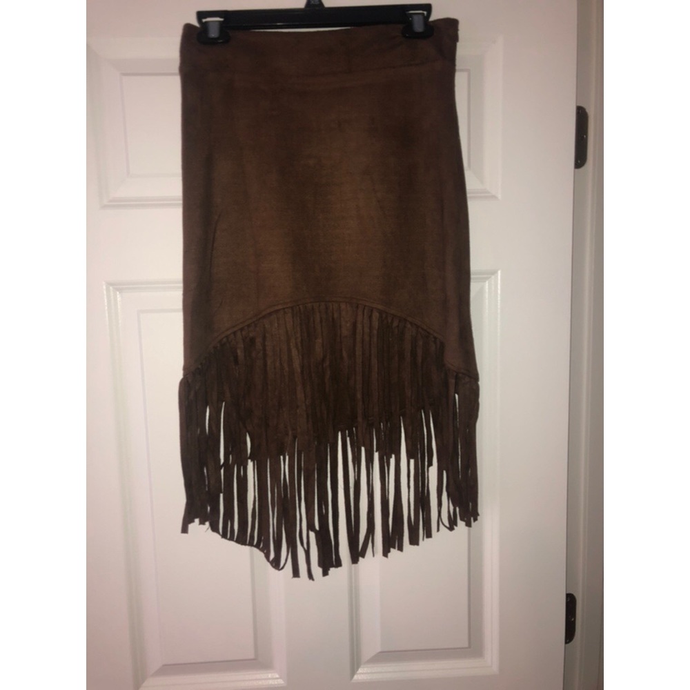 Brown suede skirt